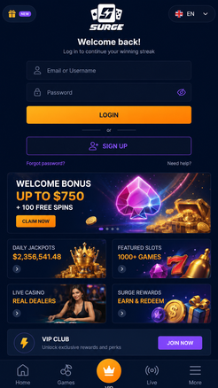 surge casino Gameplay