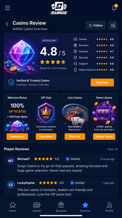 surge casino Gameplay