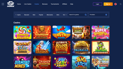 surge casino Gameplay