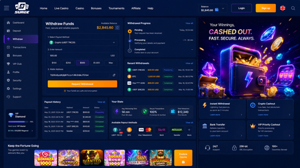surge casino Gameplay